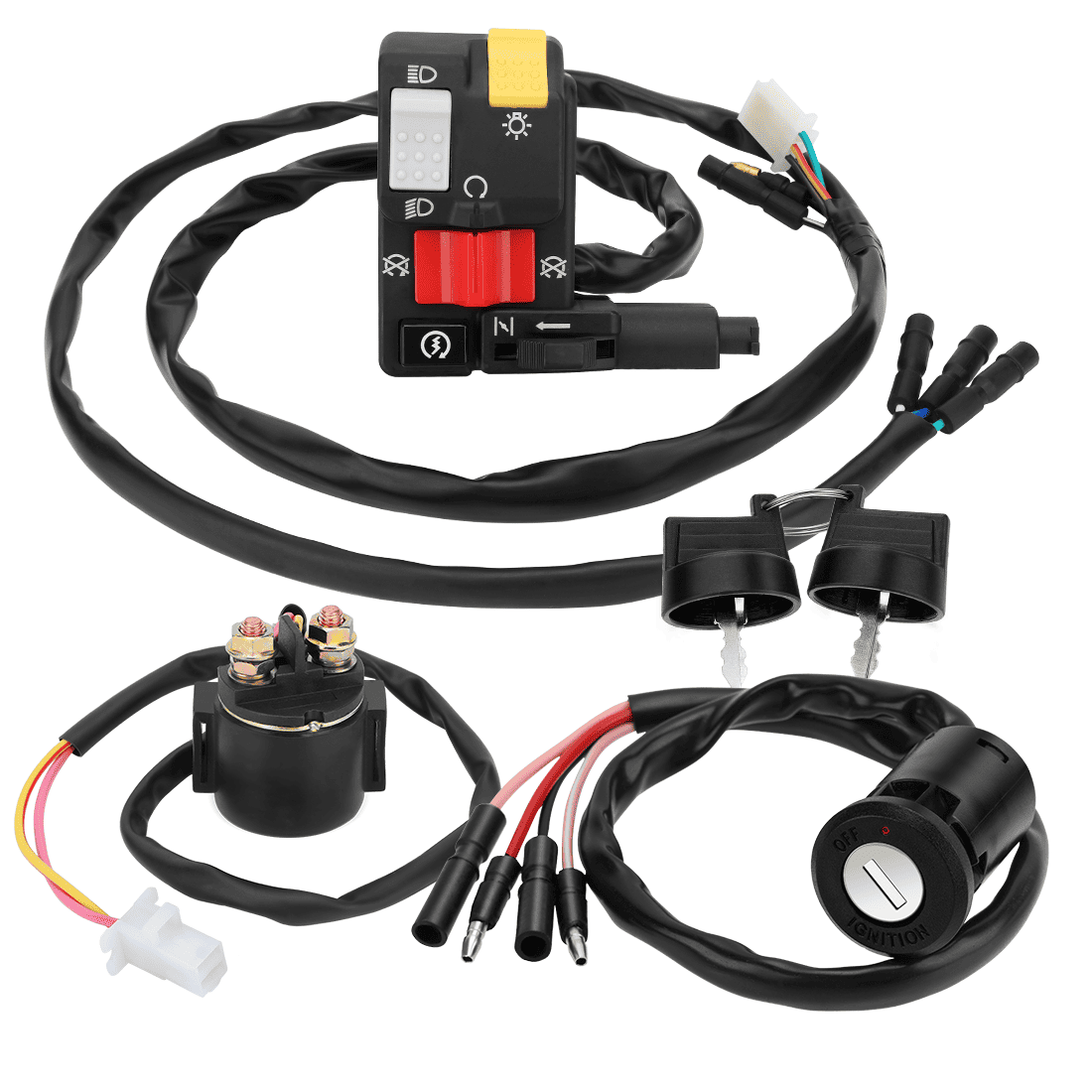 Handlebar Key Starter Relay Switch Kit for Honda FourTrax 300 TRX300/TRX300FW 2x4/4x4 1996-2000