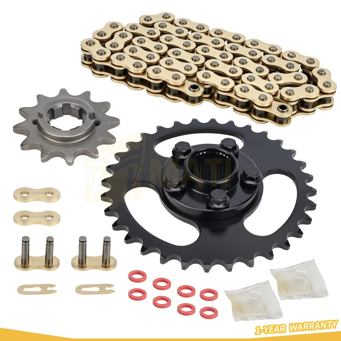 For Polaris RZR 170 2017-2021 60L X-Ring Drive Chain & Drive Sprocket Assembly 0454771 0454563 0455224