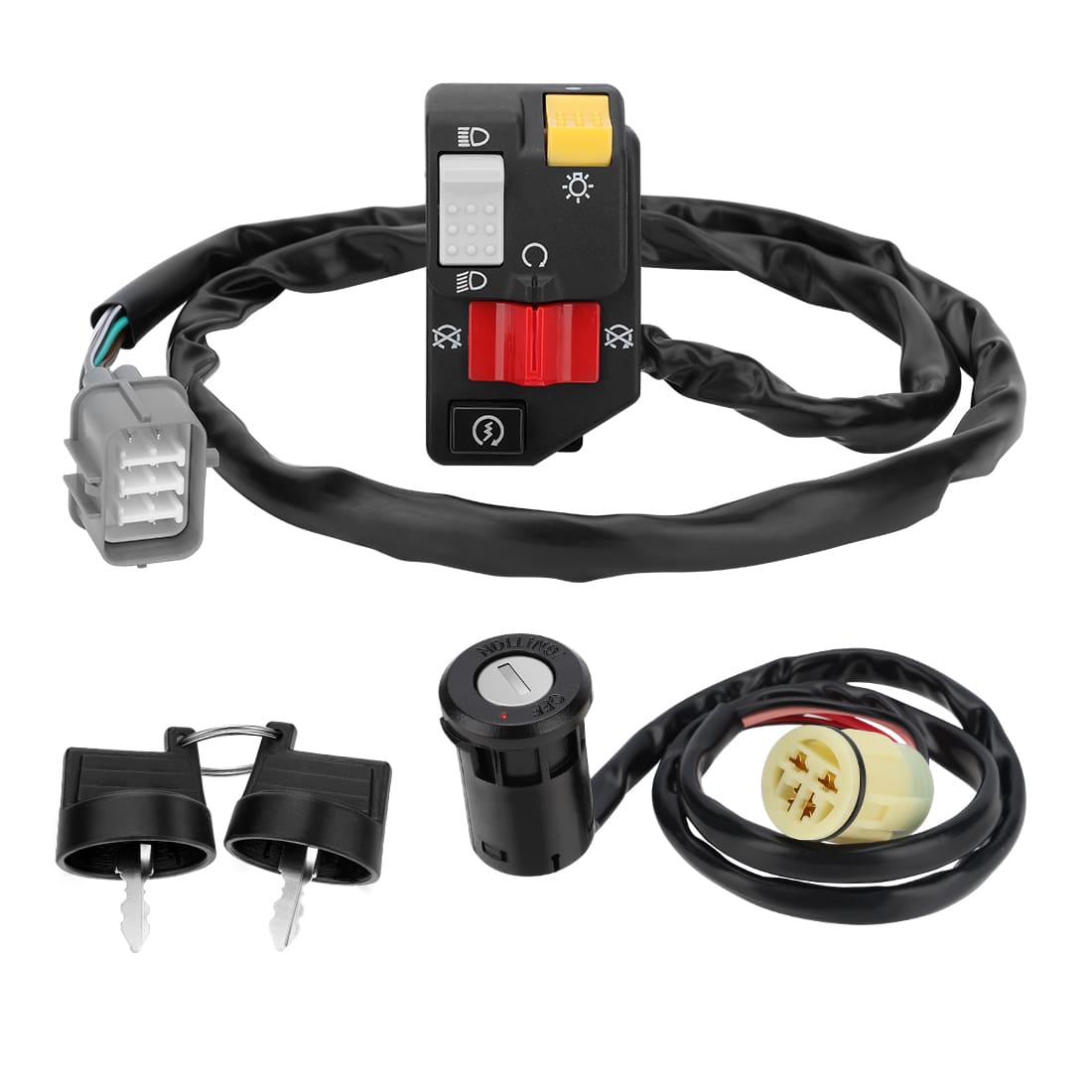Handlebar & Key Starter & Relay Switch Kit for Honda Rancher 350 TRX350/FM 2000-2005 Manual Shift Handlebar & Key Switch