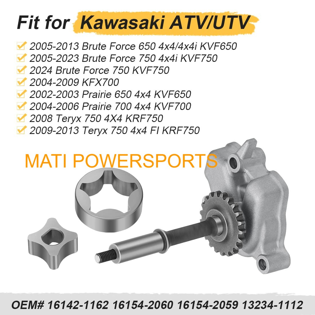 Oil Pump Assembly For Kawasaki KFX700 Brute Force Prairie KVF650 KVF750 Teryx 750 16142-1162