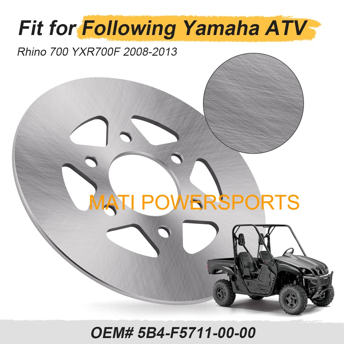 Rear Parking Brake Rotor Disc for Yamaha Rhino 700 YXR700F 2008-2013 5B4-F5711-00-00
