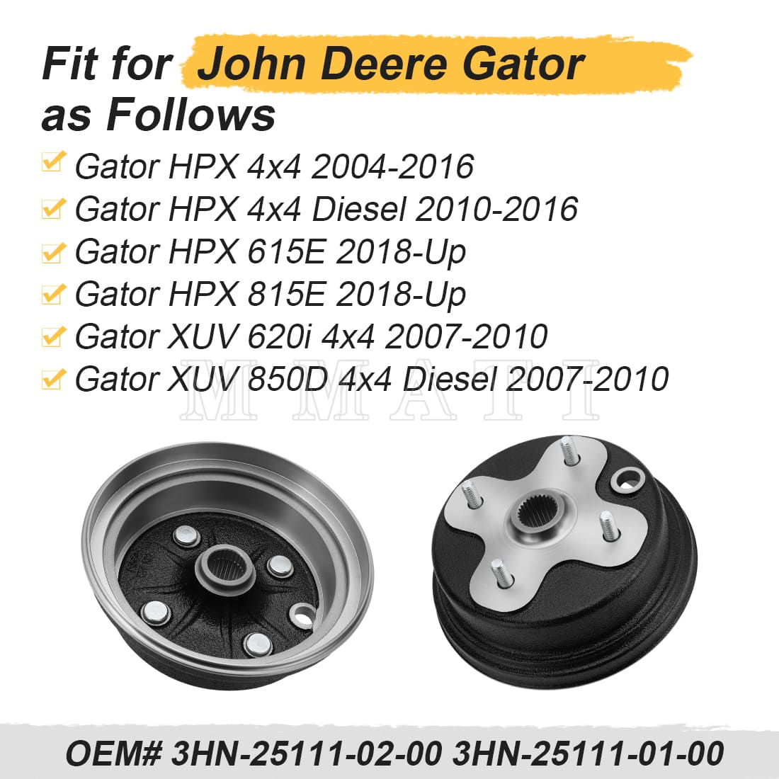 2PCS Front Wheel Brake Drum Hub For Yamaha Big Bear 350 Kodiak 400 1989-1998 Use Rear for Timberwolf 250 1992-1993