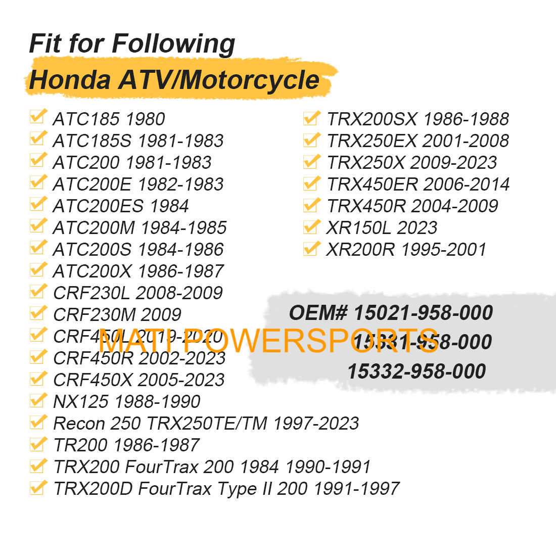 Oil Pump Rotor for Honda Recon 250 TRX450R TRX450ER TRX200 ATC185 ATC200 CRF450R CRF450X