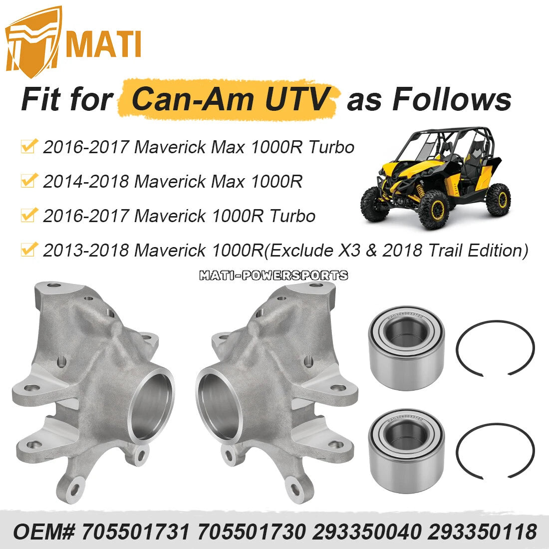 Rear Wheel Axle knuckle Kit for Can-Am Maverick 1000R /Max 1000R Turbo 14-2018 705501731 705501730