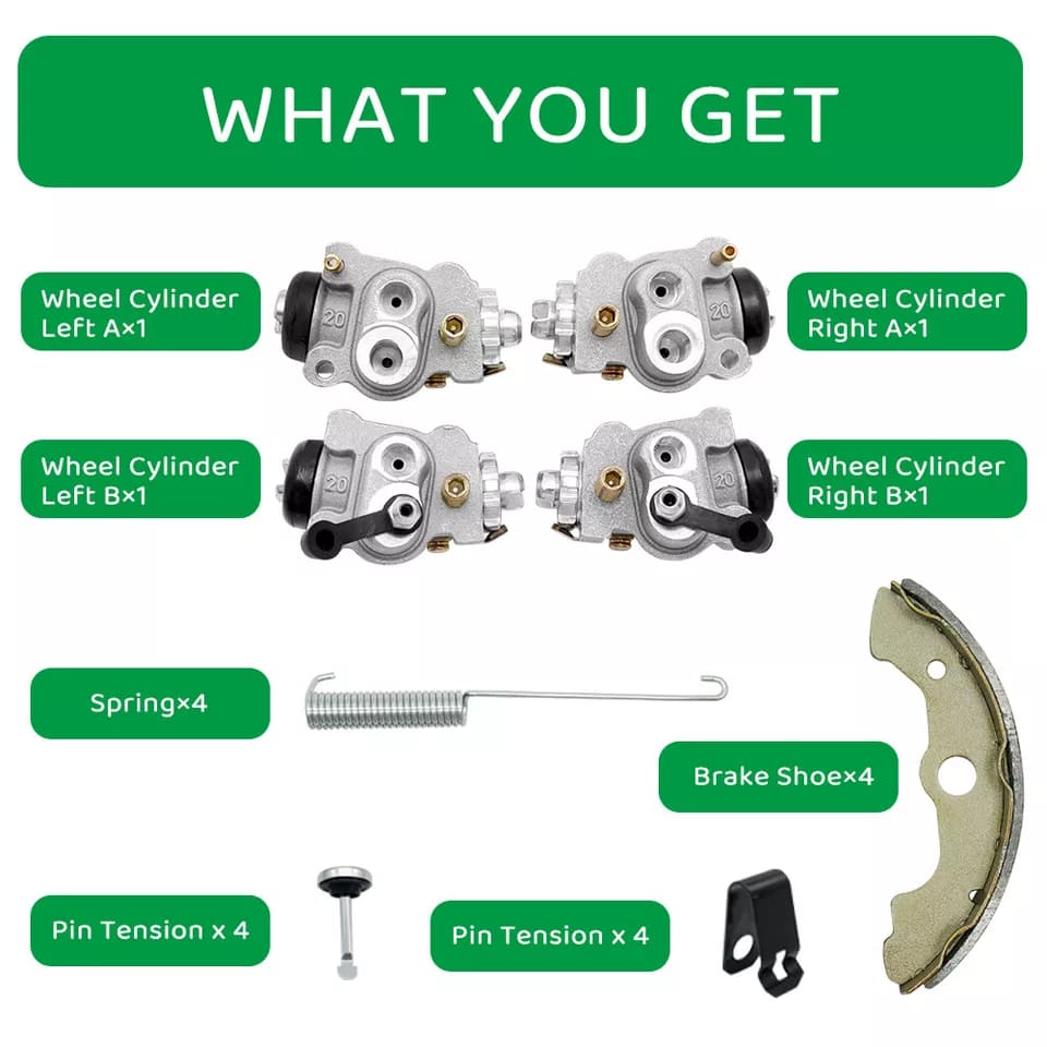 Front Brake Wheel Cylinders & Shoes Kit for Honda Rancher 350 TRX350 2000-2003 45330-HC5-006