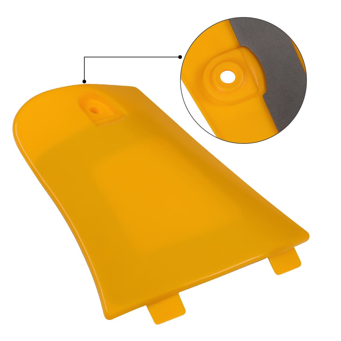 Utility Storage Box Cover Lid Yellow & Stud Lock Pin Kit for Honda Rincon 680 650 TRX680 TRX650 2003-2023