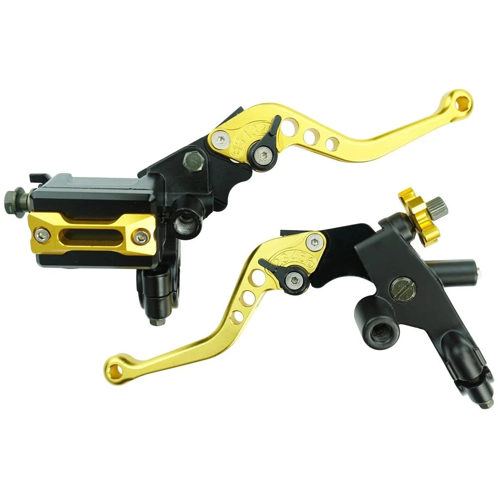 CNC Motorcycle Brake Master Cylinder 7/8" 22mm Hydraulic Master Cylinder for Honda Yamaha Moto Universal Brake Clutch Pump Lever Gold CHINA