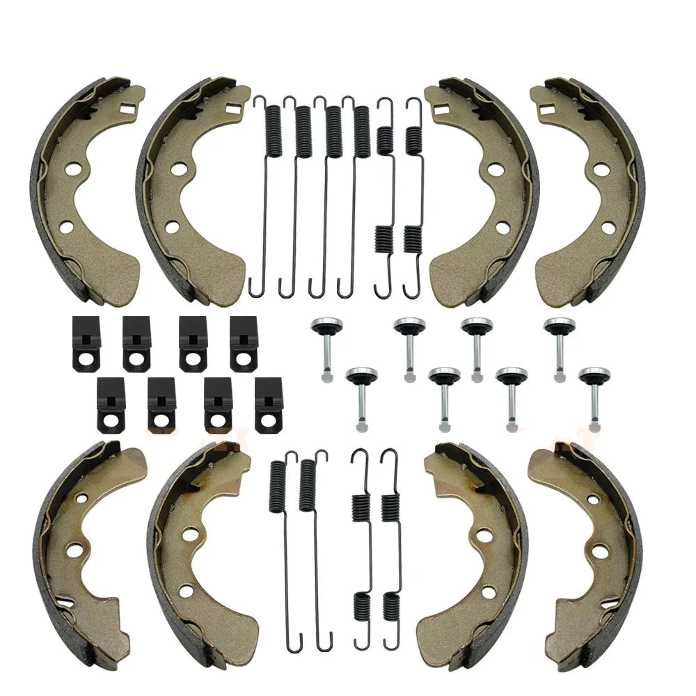 Front and Rear Brake Shoes with All Springs and Pins for Kawasaki KAF620 KAF950 Mule 3000 3010 3020 4000 4010 Diesel 2001-2021