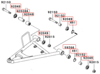 Uppper Lower Arm Bearing Seal Shaft Rebuild Repair Kit for Kawasaki KFX450R 2008-2014 KFX700 2004-2011 59266-0013