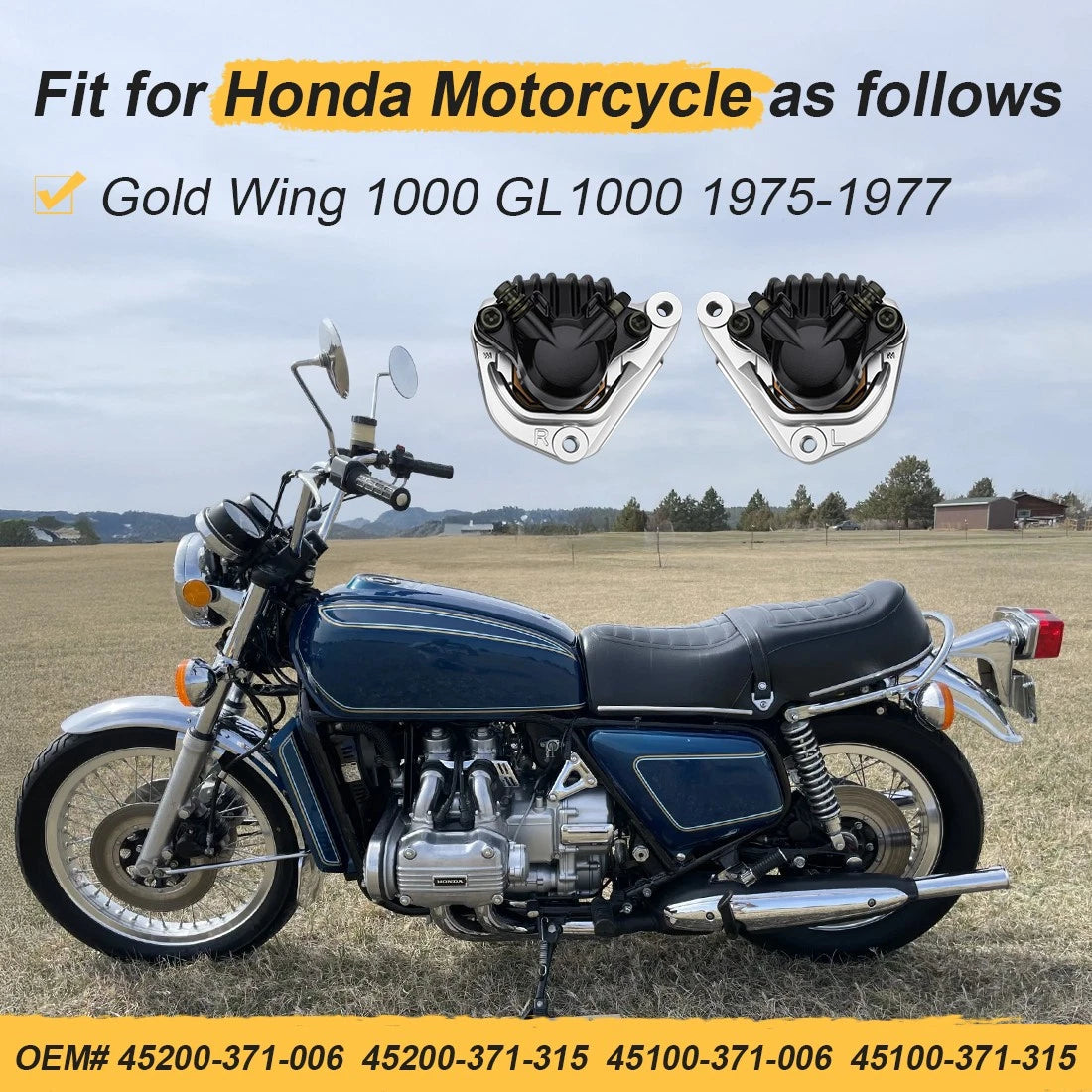 For Honda Gold Wing GL1000 75-77 Front Caliper 45200-371-006 45200-371-315