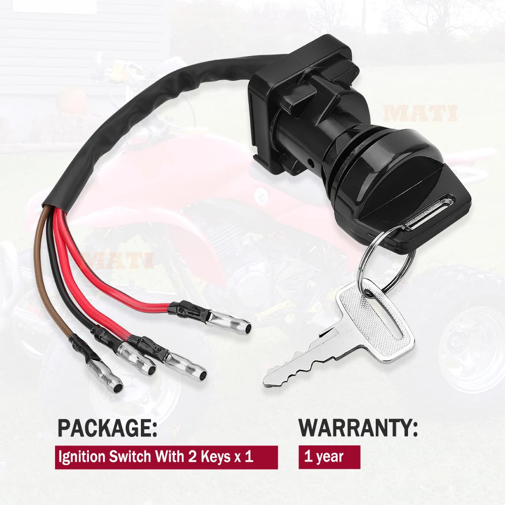 Ignition Key Switch for Polaris Trail Boss Scrambler Cyclone 250 250X 1985-1988 4110065