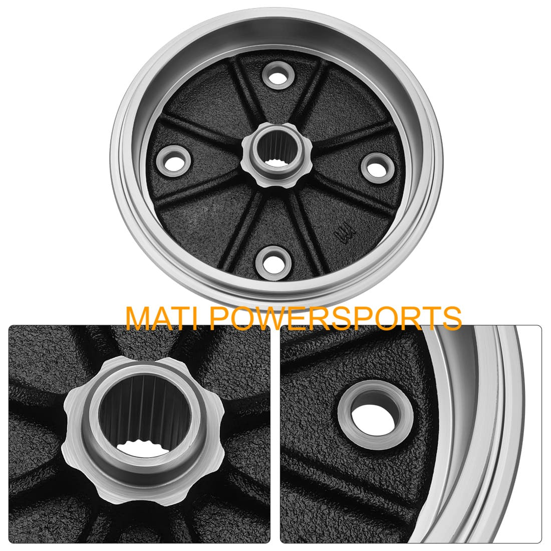 2Set Front Wheel Brake Drum Hub & Shoes For Kawasaki Mule 2010 2500 2510 KAF540 KAF620 41038-1227