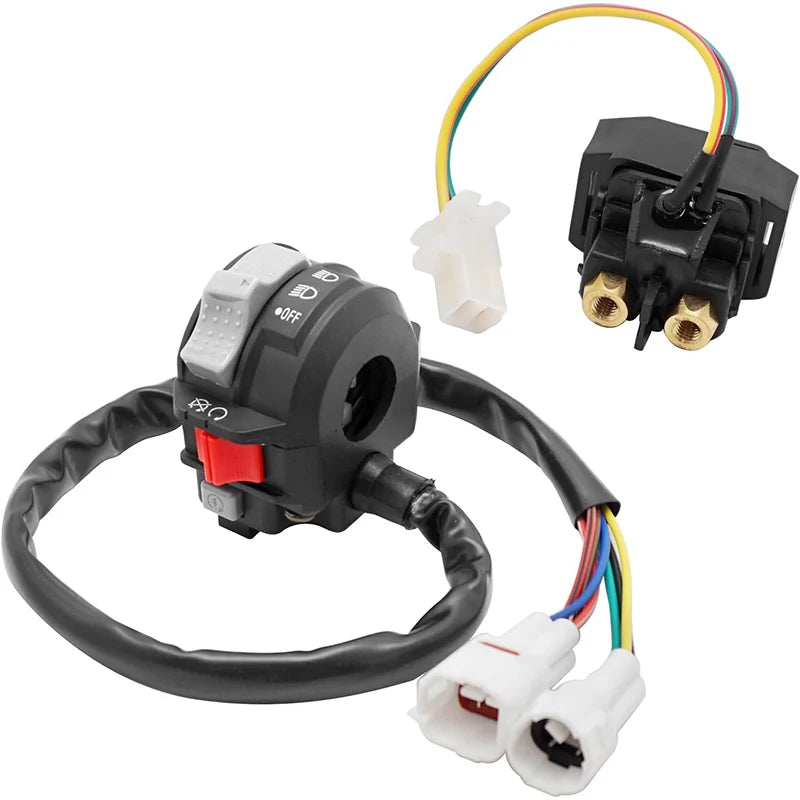 Left Handlebar Bar Switch & Starter Solenoid Relay for Yamaha Wolverine YFM350F Grizzly YFM125G Warrior YFM350X OEM: 4KB-83973-20-00