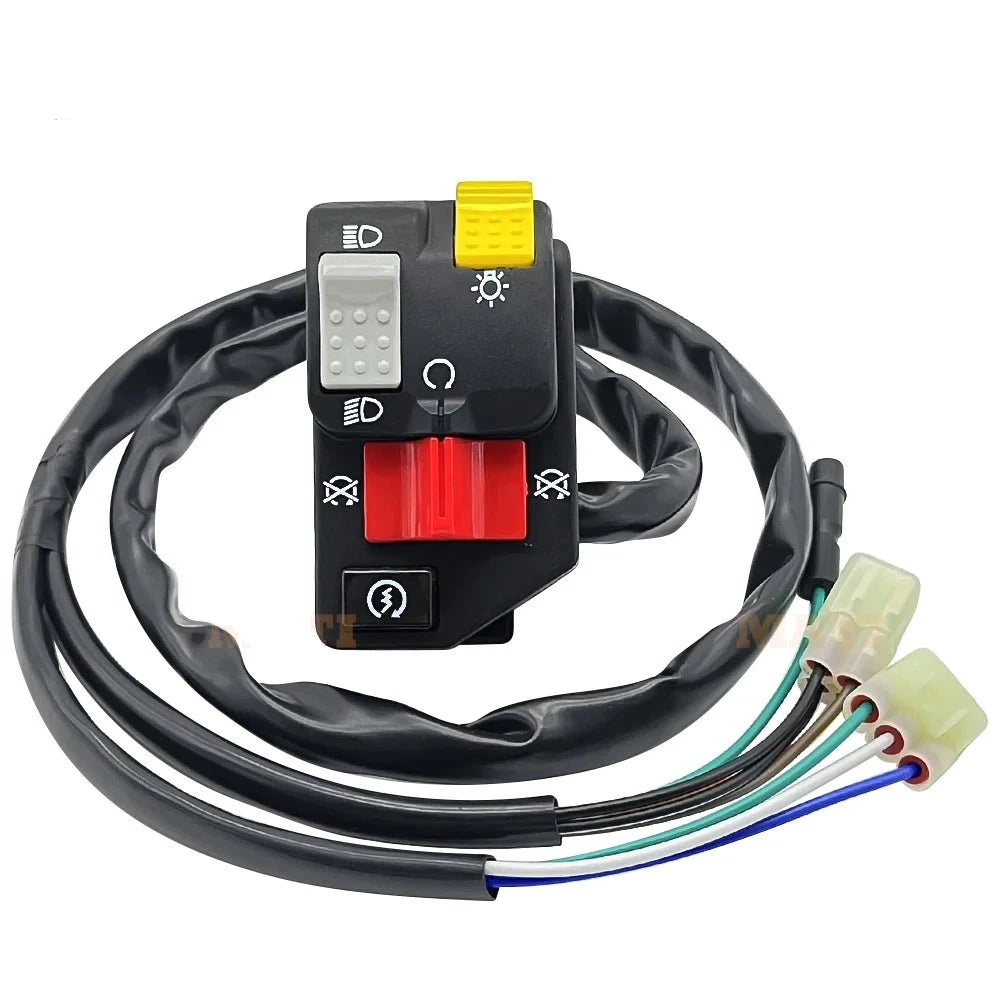 Left Handlebar Start Run Off Headlight Switch for Honda FourTrax Recon 250 TRX250TM 2005-2006 OEM: 35200-HM8-B00