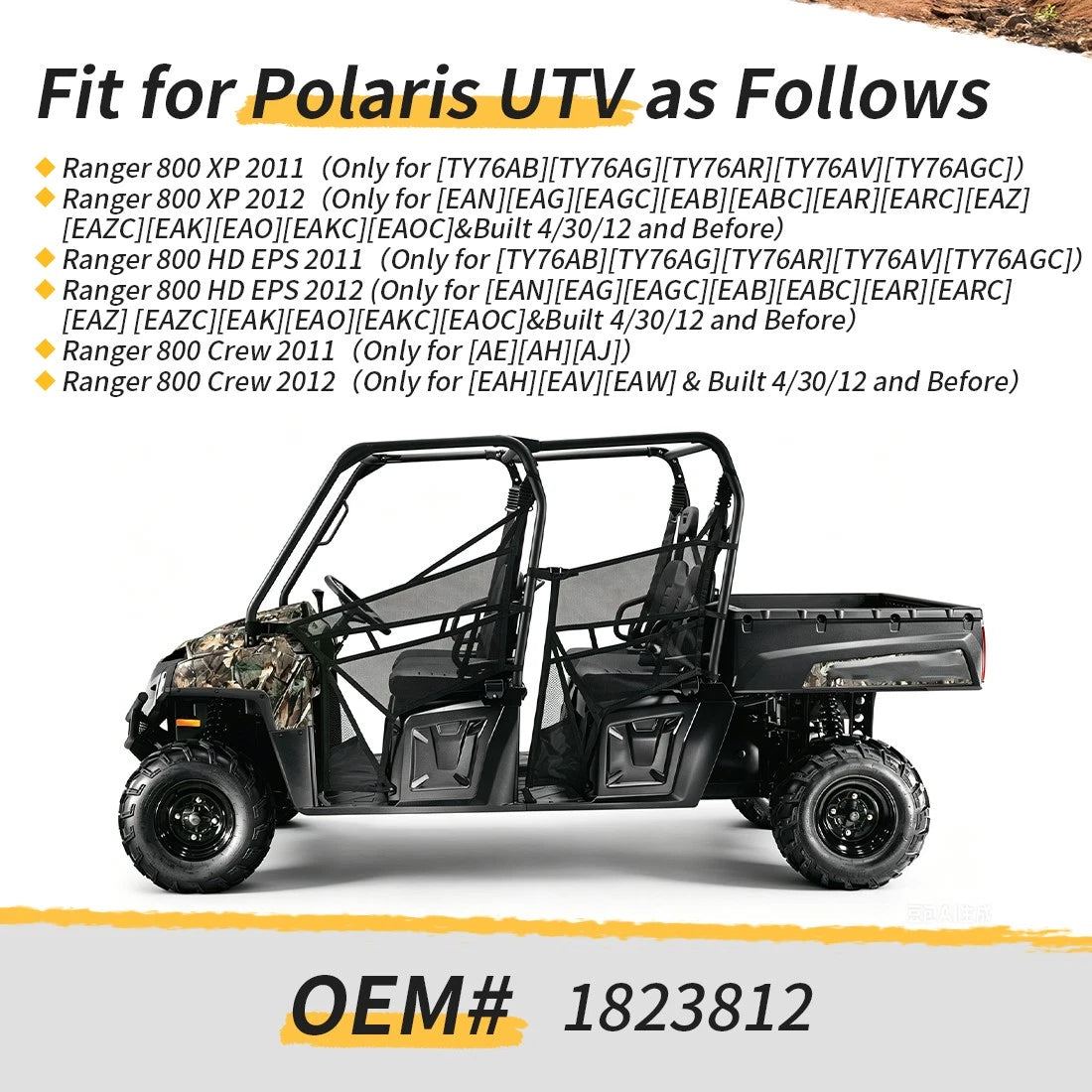 Lower Steering Shaft For Polaris Ranger 800 Crew XP HD EPS 2011-2012 1823812