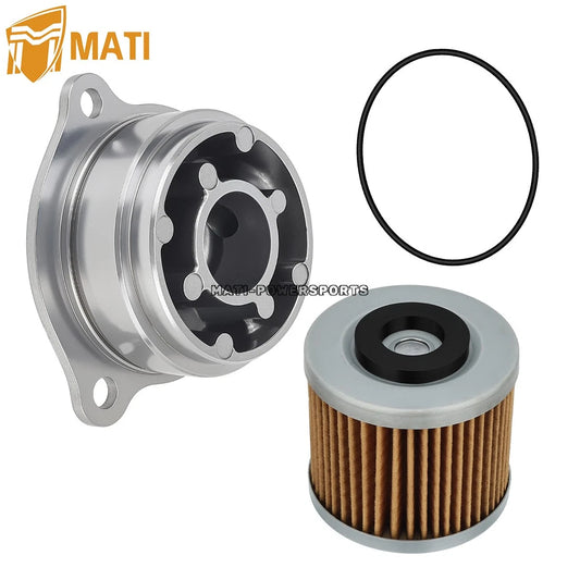 Oil Filter Housing Cap with O-Ring For Yamaha V-Star 1100 1999-2009 XVS1100 5EL-13448-00-00 4X7-13440-90-00