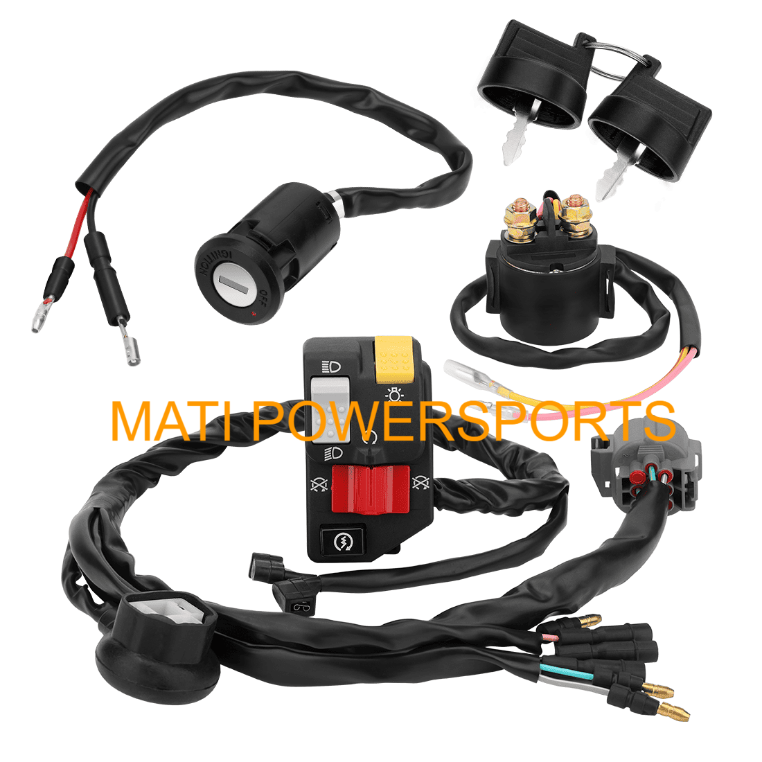 Handlebar Key Starter Relay Switch Kit for Honda TRX300EX 300EX Sportrax 300 1993-2006