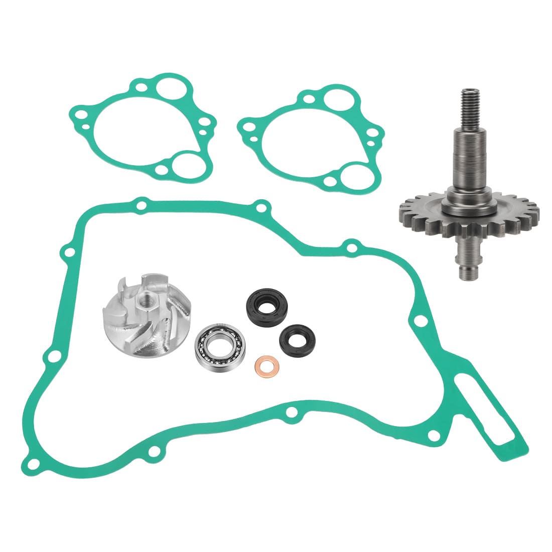 Water Pump Impeller & Shaft Gear w/Gaskets Rebuild Kit For Honda CR125R 1997-2004 19240-KZ4-A90