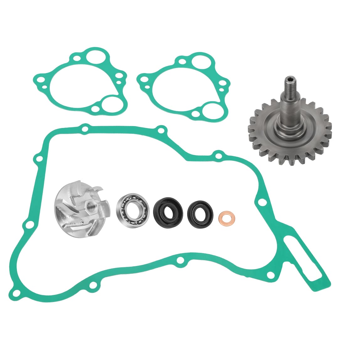 Water Pump Impeller & Shaft Gear w/Gaskets Rebuild Kit For Honda CR125R 1997-2004 19240-KZ4-A90