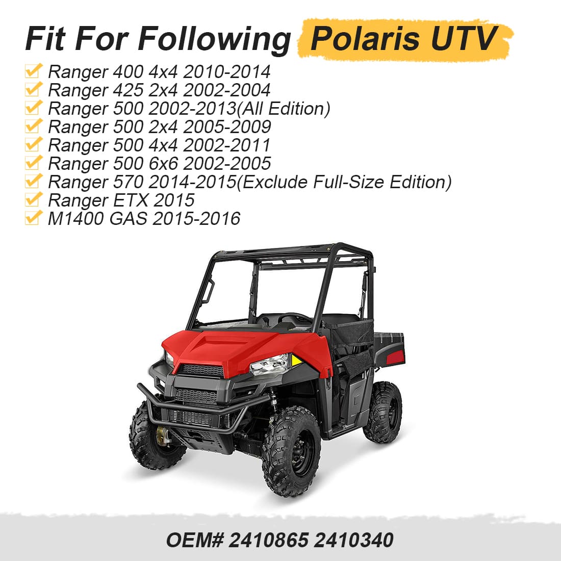 Cooling Fan For Polaris Ranger 400 425 500 570 M1400 GAS 2002-2016 2410865