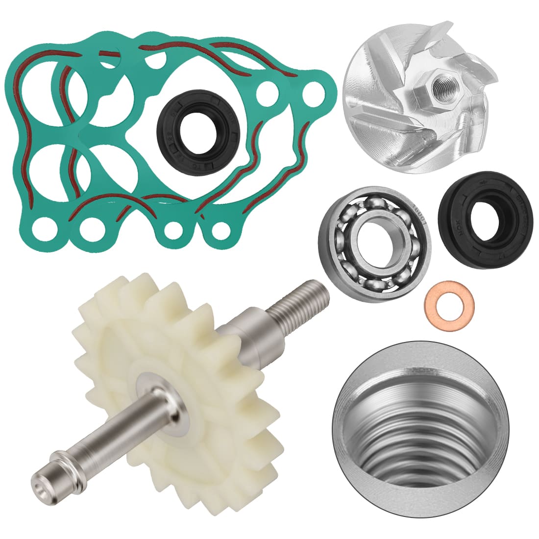 Water Pump Impeller & Shaft Gear & Gaskets Rebuild Kit For Honda CR500R 1986-2001 19240-ML3-000