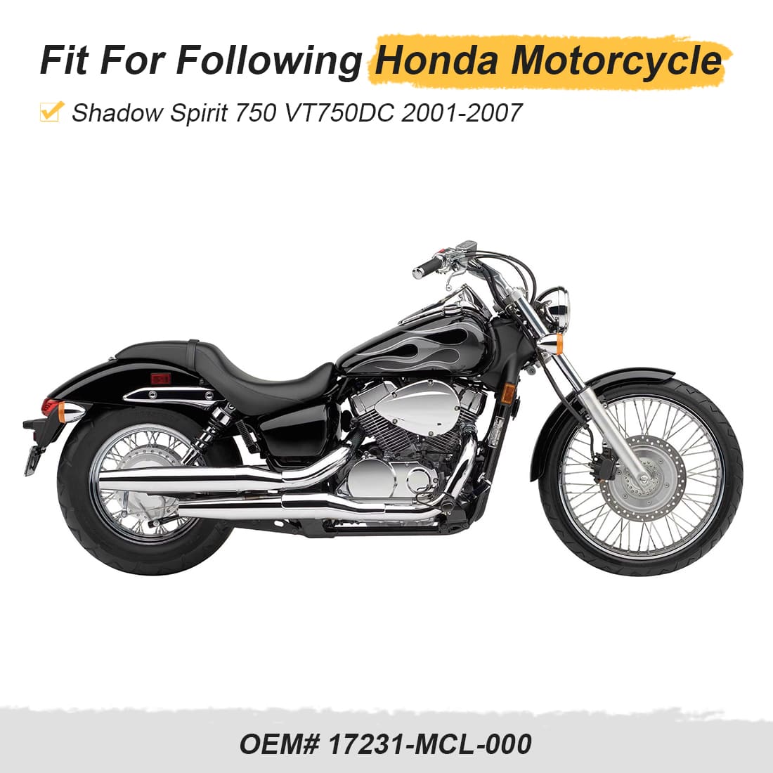 Air Filter Cover For Honda Shadow Spirit 750 VT750DC 2001-2007 17231-MCL-000
