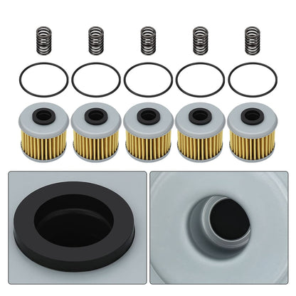5PCS Oil Filter With O-Ring Spring For Honda CRF150R CRF250 CRF450 TRX450R/ER 2002-2024 15412-MEN-671