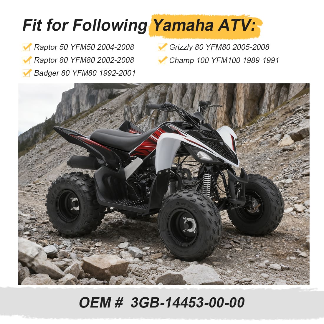 Air Box To Carb Boot Joint Duct With Clamp For Yamaha YFM50 YFM80 YFM100 1989-2008 3GB-14453-00-00