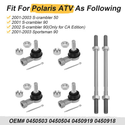 2Pcs Tie Rod Set For Polaris Scrambler 50 90 2001-2003 0450503 0450919