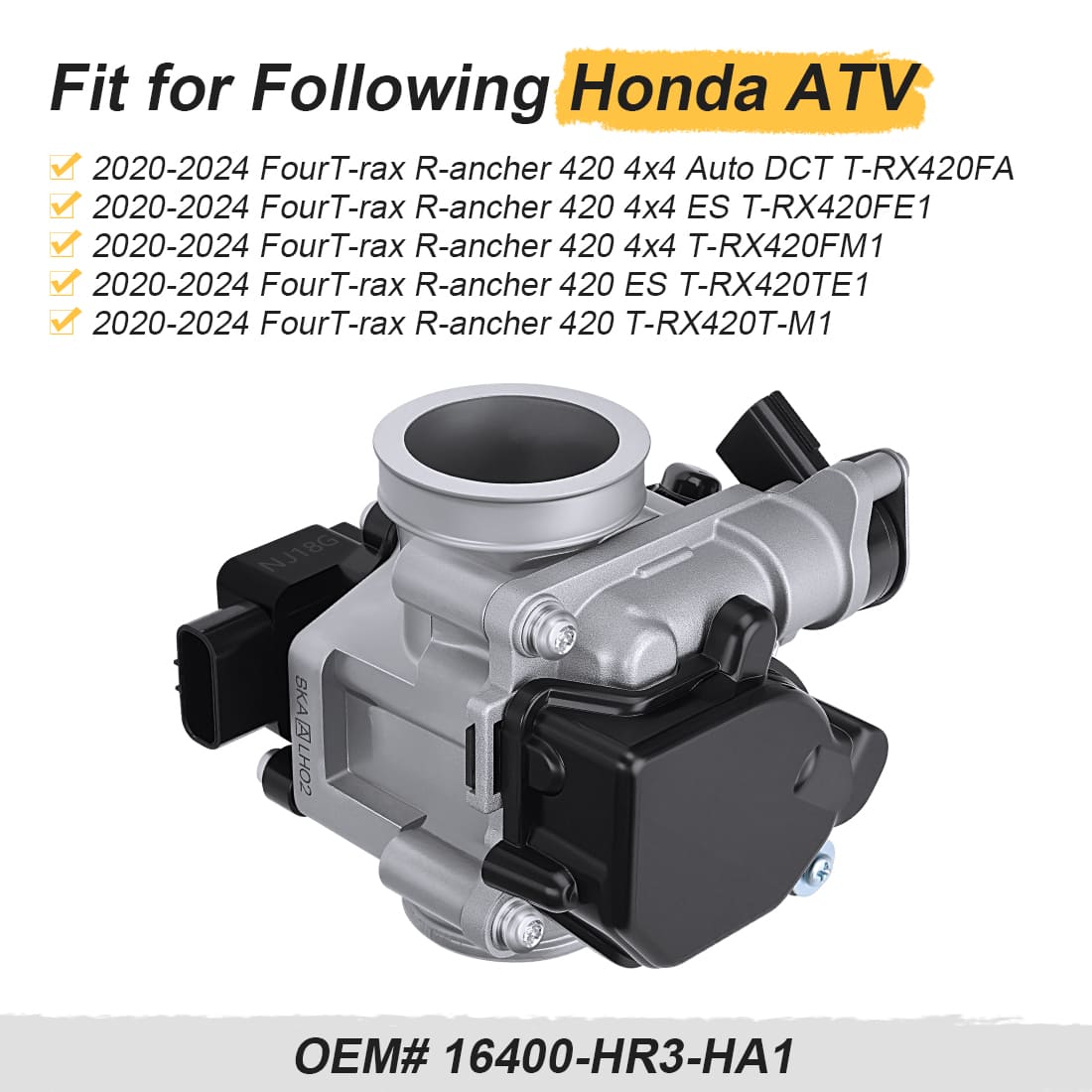 Throttle Body For Honda TRX420 Rancher 420 2020-2024 16400-HR3-HA1