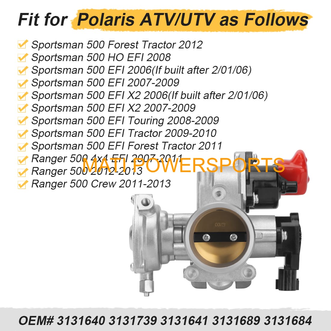 Throttle Body for Polaris Sportsman 500 Ranger 500 3131739 3131689