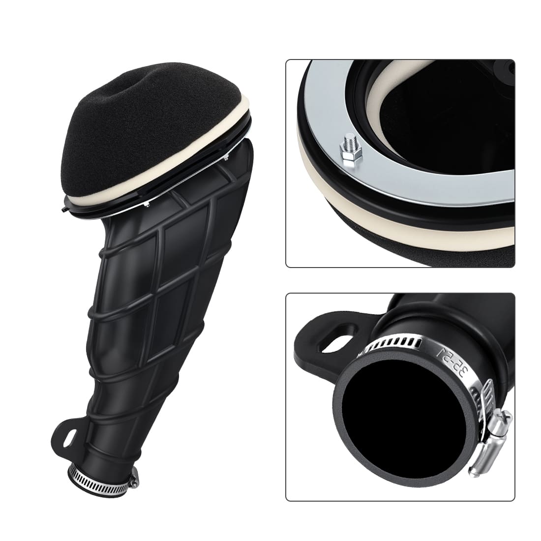 Intake Duct Tube Joint & Air Filter Kit & Cage Guide Holder Plate For Yamaha Blaster 200 YFS200 1988-2006