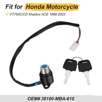Ignition Key Switch For Honda VT750C/CD Shadow ACE 1998-2003 35100-MBA-610