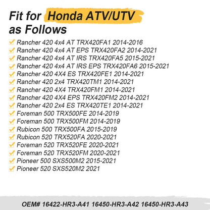 Fuel Injector & Joint Cap For Honda Rancher 420 Foreman Rubicon 500 Rubicon Pioneer 500 520 16422-HR3-A41