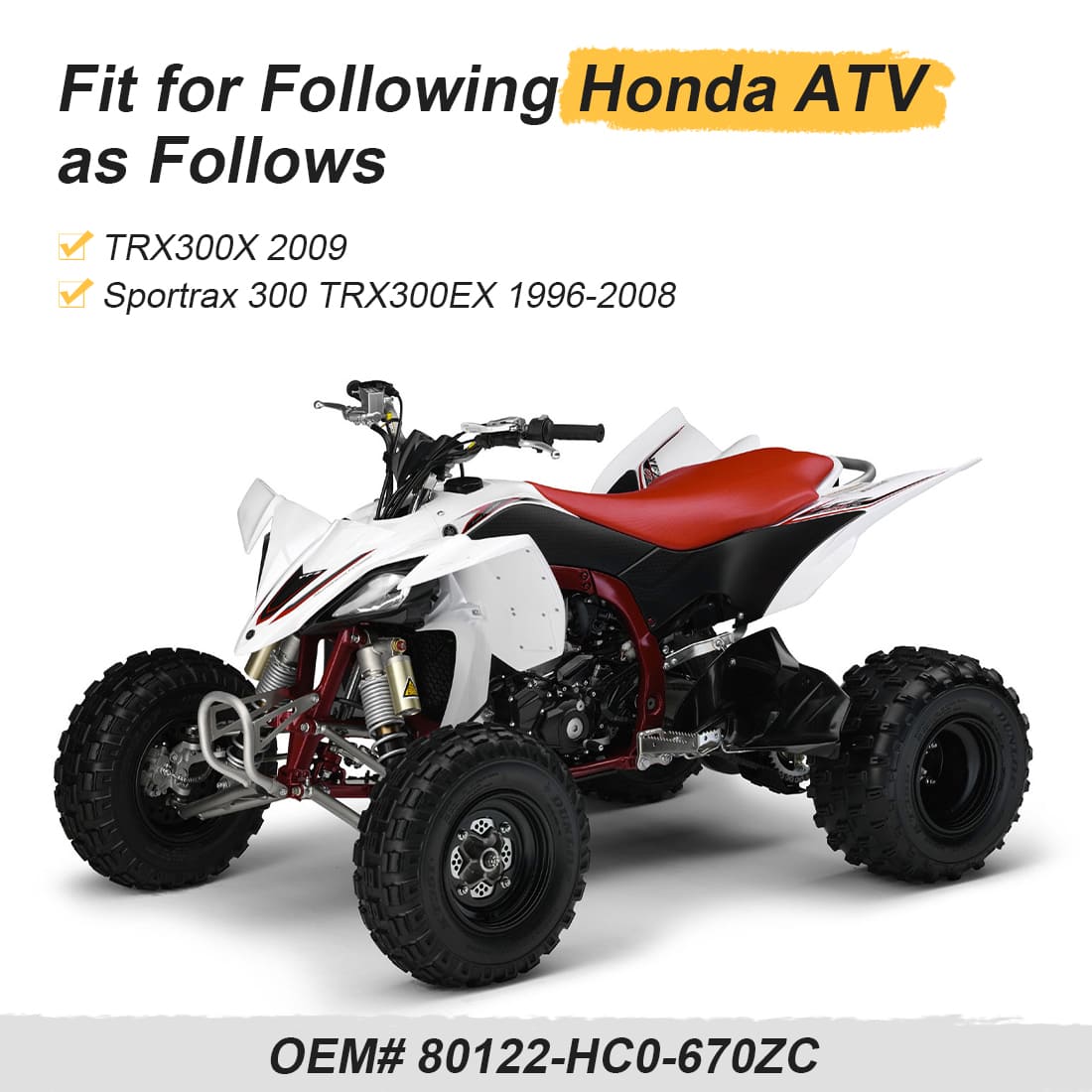 Left Heel Guard For Honda Sportrax TRX300EX 1996-2008 TRX300X 2009 80122-HC0-670ZC