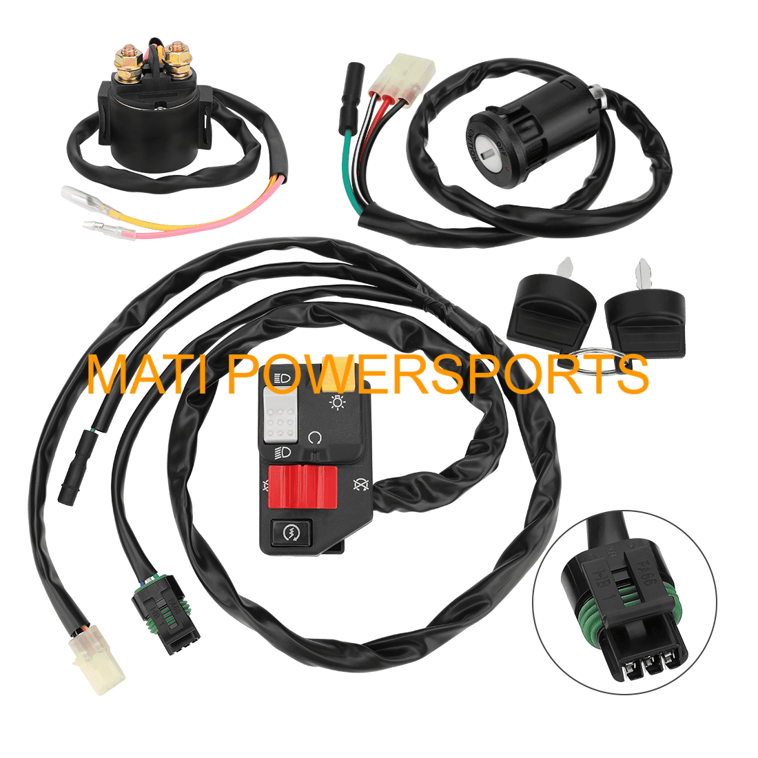 Handlebar Key Starter Relay Switch Kit for Honda TRX250EX Sportrax 2001-2005 35020-HN6-003