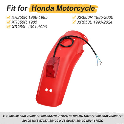 Rear Fender & Taillight For Honda XR650L XR600R XR250R XR600R XR350R XR250L 1993-2024 80100-KV6-000ZE