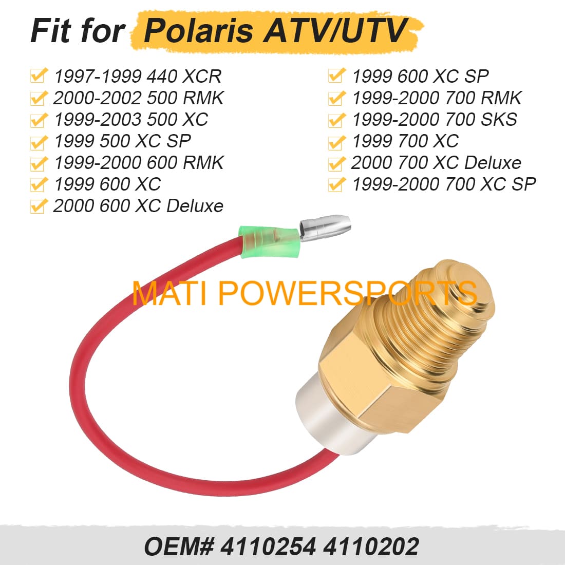 Water Pump Fan Heat Thermal Temperature Sensor Switch for Polaris 440 500 600 700 RMK XC XCR SKS