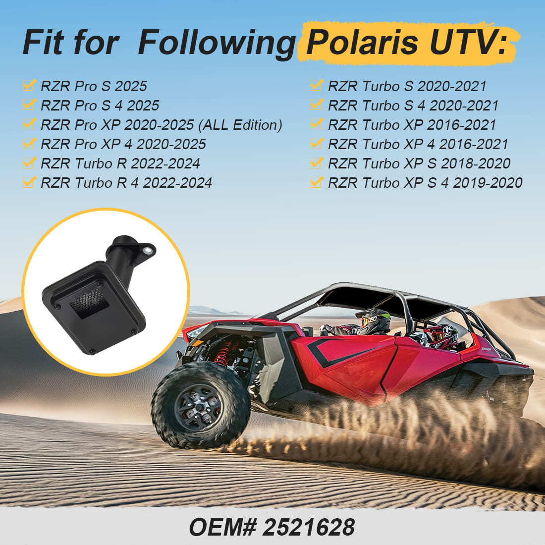 Oil Pickup for Polaris RZR Pro/Turbo XP R 4 S 2016-2025 2521628