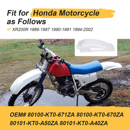 White Rear Fender For Honda XR200R 1986-2002 80100-KT0-671ZA