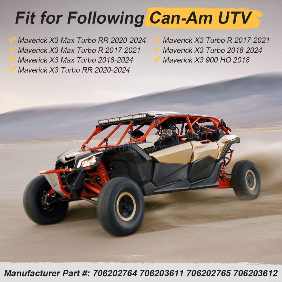 Front Stabilizer Bar End Links for Can-am Maverick X3 Max Turbo R RR 900 2017-2024 706202764 706202765