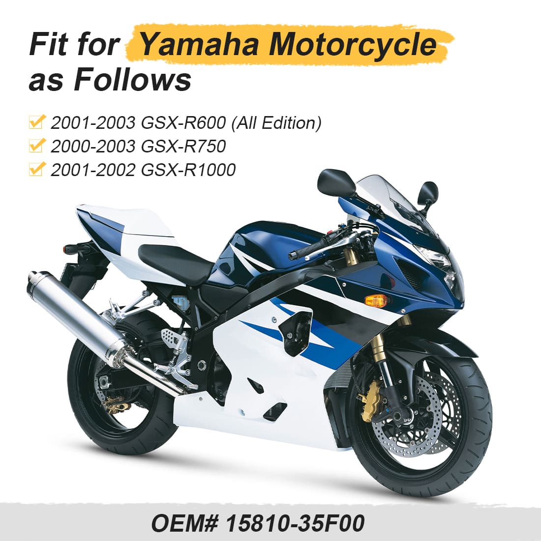 High Pressure Fuel Gas Line Hose For Suzuki GSX-R600/R750/R1000 2000-2003 15810-35F00