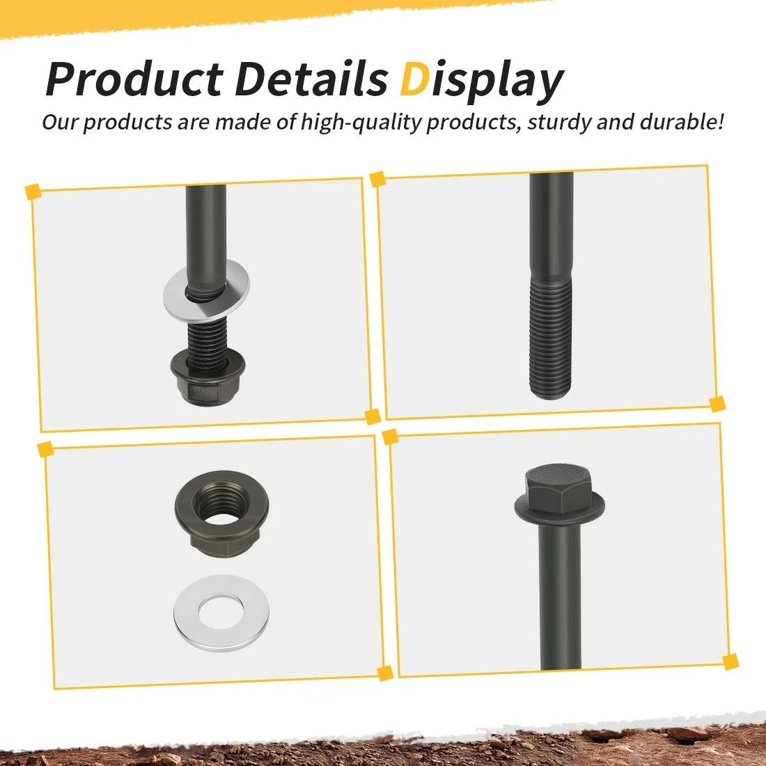 Front Rear Arm Bushing Kit w/ Bolts For Polaris Pro XD Mid-Size /Crew 2022-2025