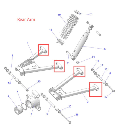 Front Rear Arm Bushing Kit w/ Bolts For Polaris Pro XD Mid-Size /Crew 2022-2025