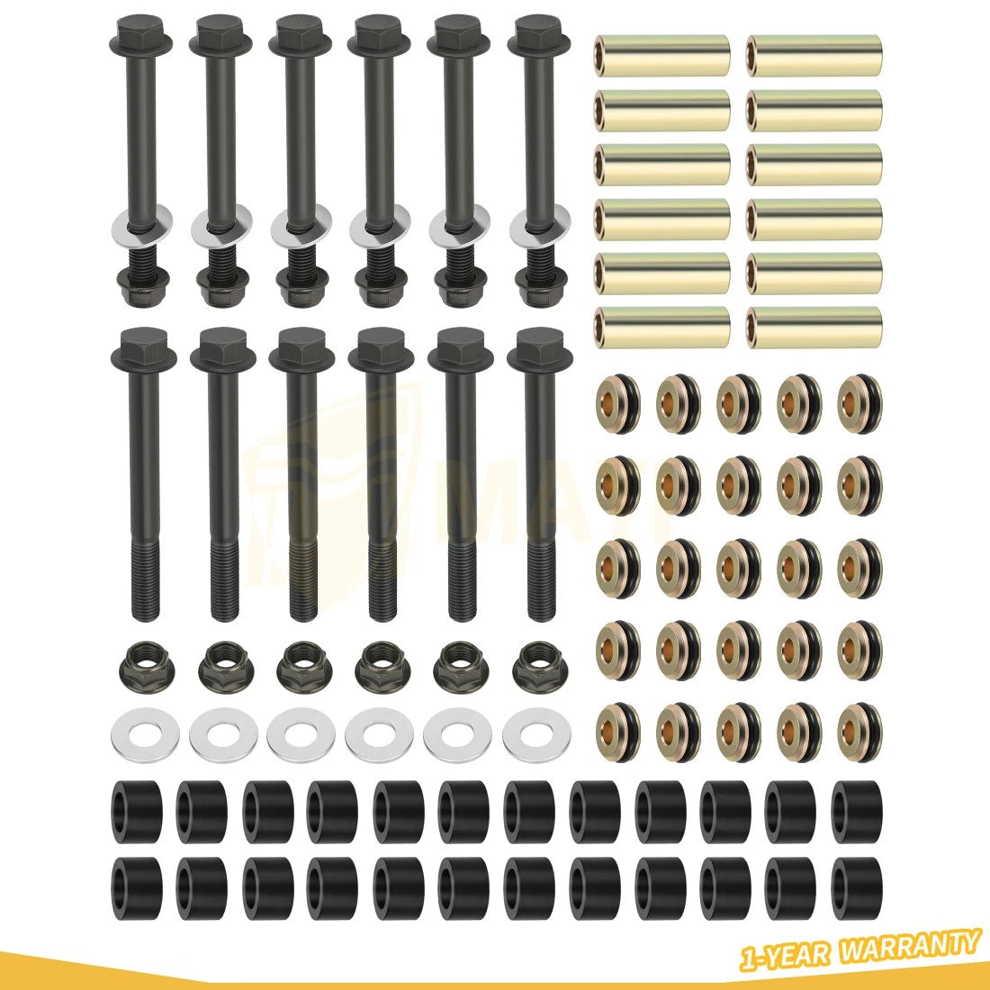 Front Rear Arm Bushing Kit w/ Bolts For Polaris Pro XD Mid-Size /Crew 2022-2025
