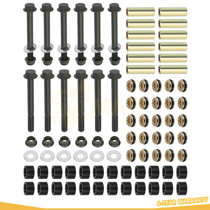 Front Rear Arm Bushing Kit w/ Bolts For Polaris Pro XD Mid-Size /Crew 2022-2025