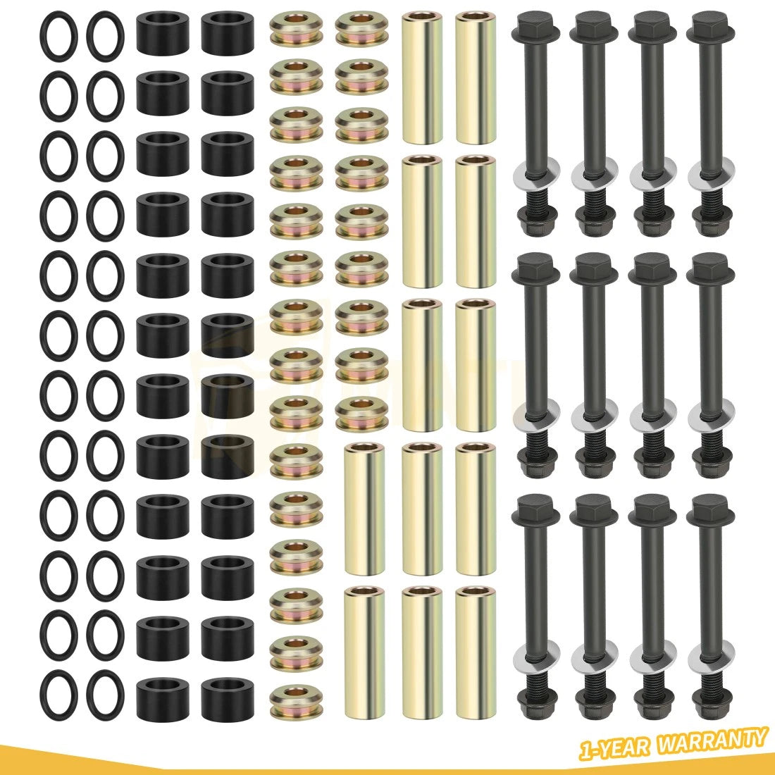 Front Rear Arm Bushing Kit w/ Bolts For Polaris Pro XD Mid-Size /Crew 2022-2025