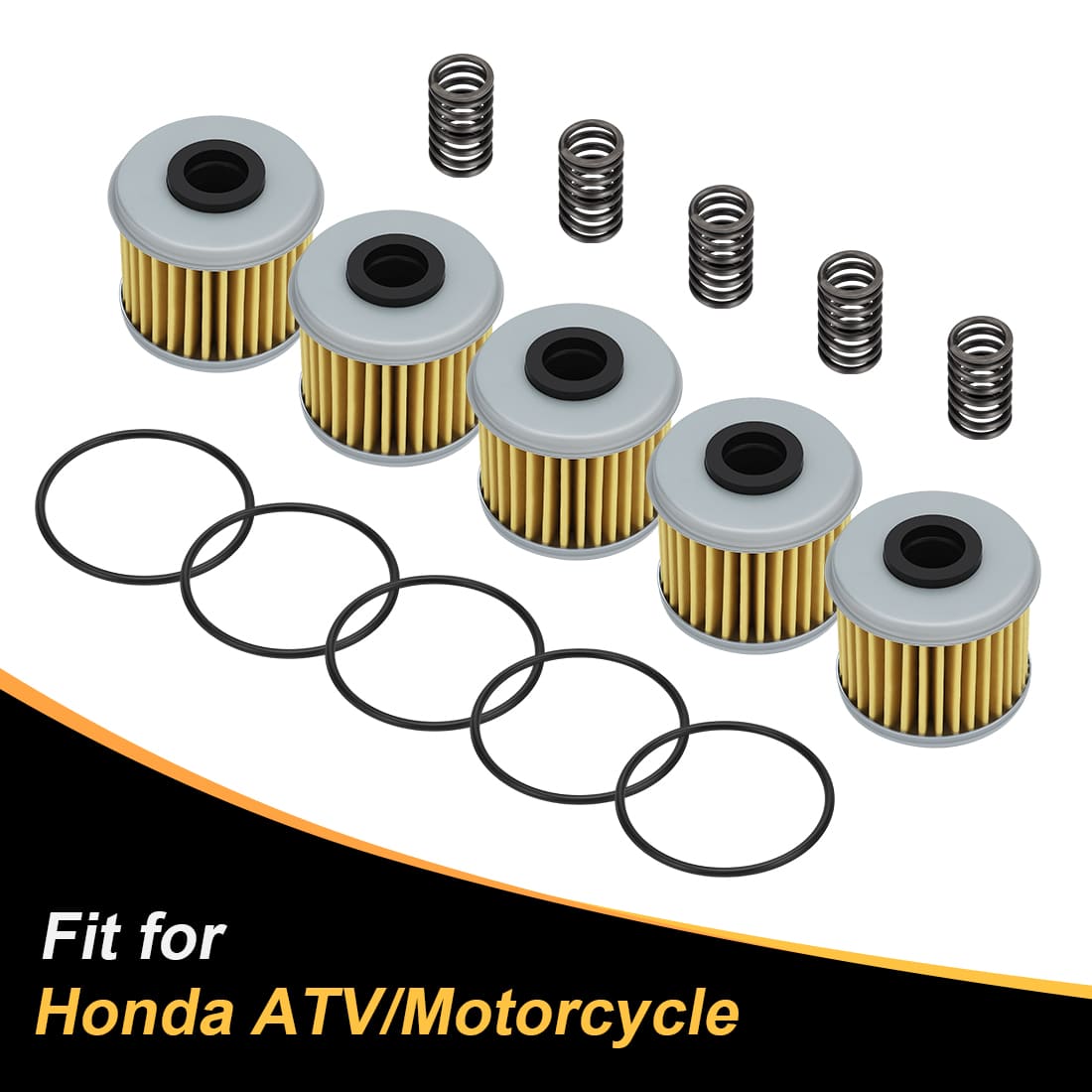 5PCS Oil Filter With O-Ring Spring For Honda CRF150R CRF250 CRF450 TRX450R/ER 2002-2024 15412-MEN-671