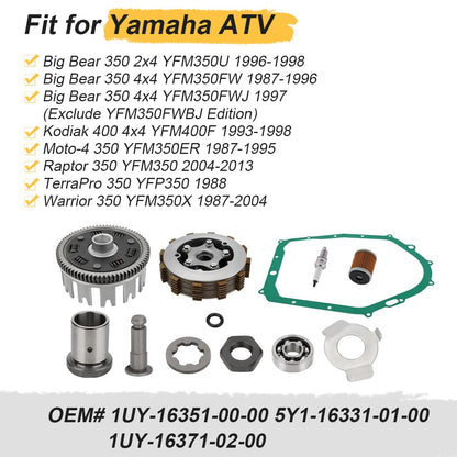 Heavy Duty Clutch Assembly kit & Clutch Basket & Gasket For Yamaha Kodiak 400 Raptor Warrior Big Bear 350