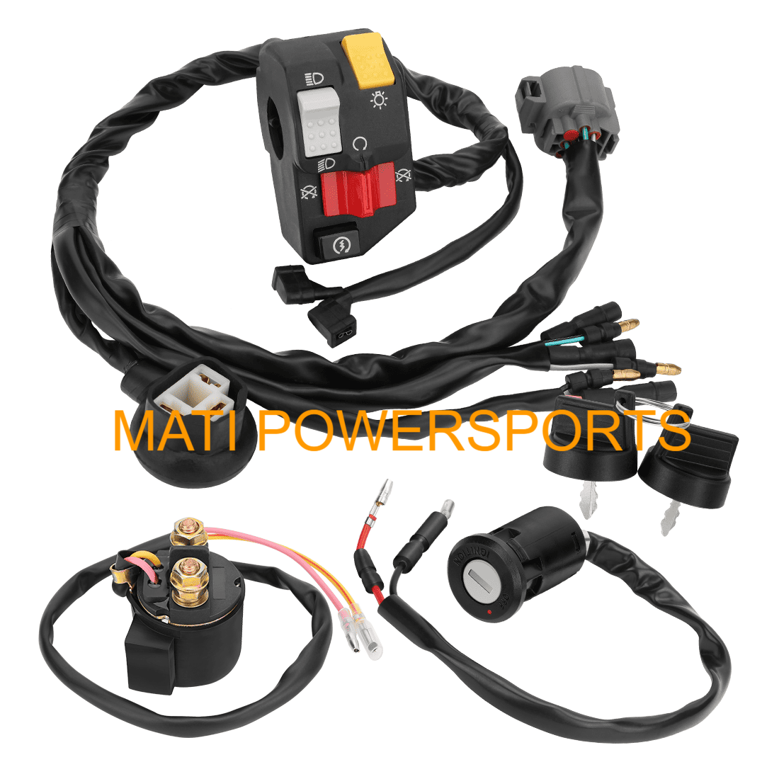 Handlebar Key Starter Relay Switch Kit for Honda TRX300EX 300EX Sportrax 300 1993-2006